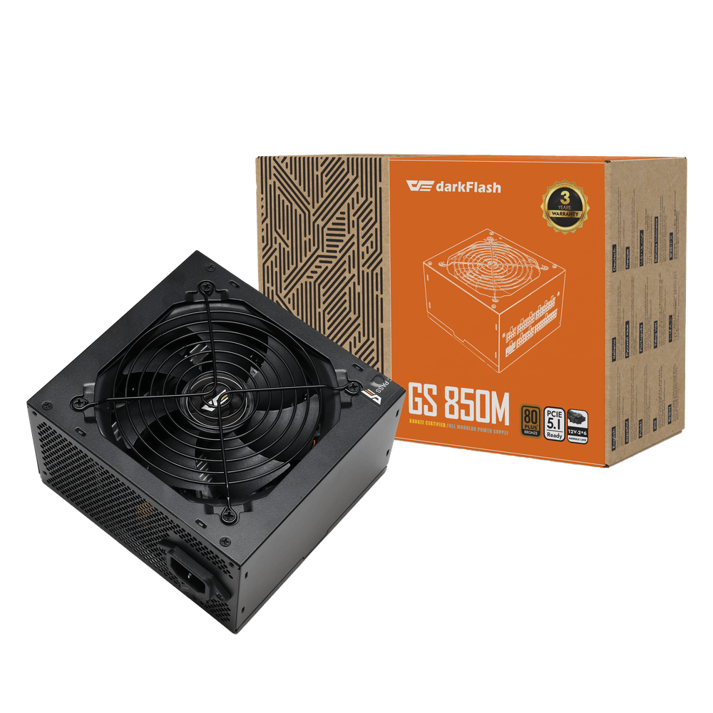 DarkFlash GS850M Bronze Modular Power Supply, Black