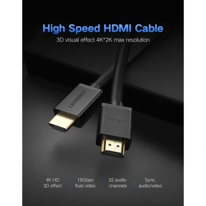 UGREEN 5 Meter 4K @ 30Hz HDMI Male to Male Cable – HD104 | 10109