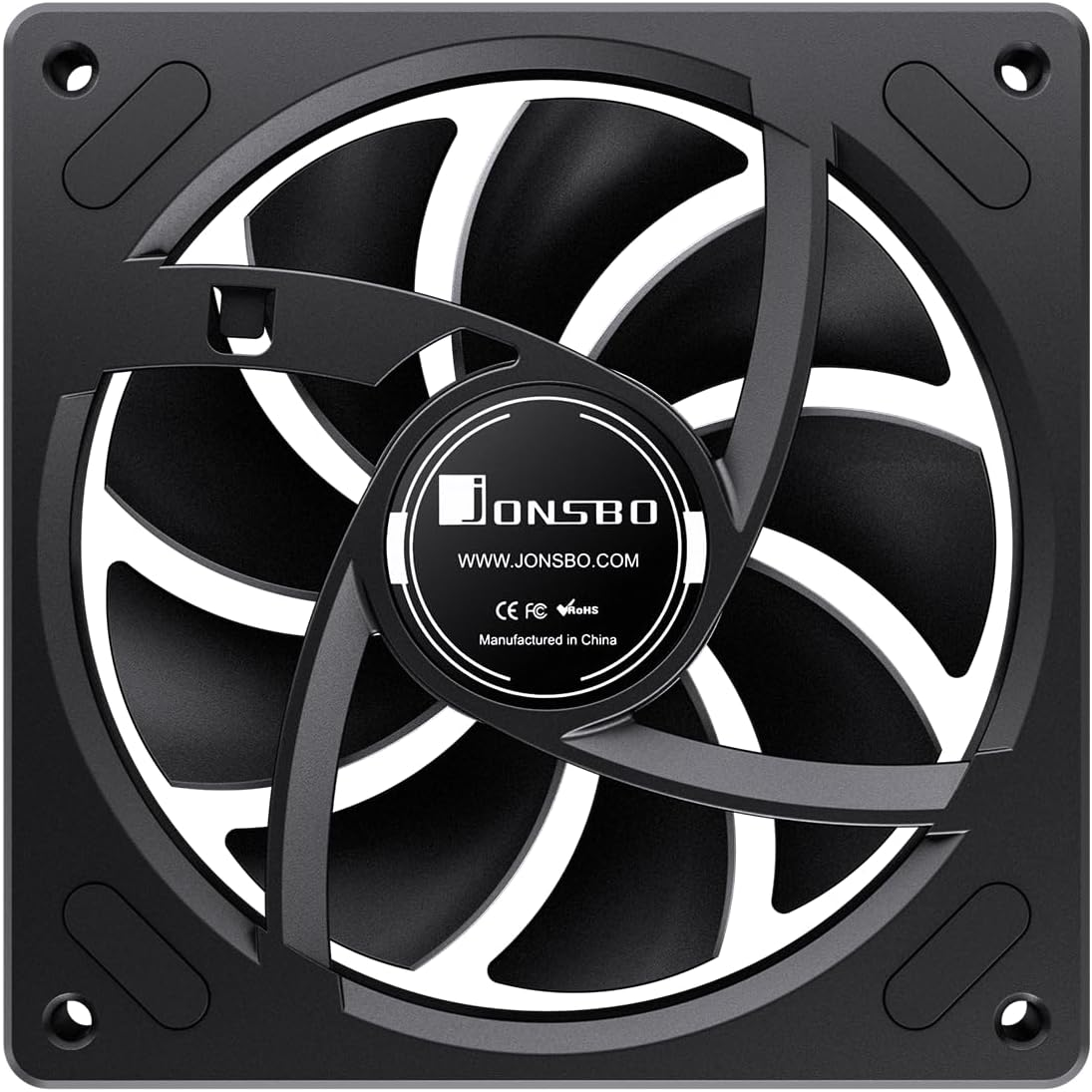 JONSBO ZA-120B PC Case Fan, Silent Computer ARGB Fan with 4-Sides Infinity Mirror Fan 2400RPM, PWM Integrated M&F Head,Aluminum Nameplate, 28MM Thick,Black