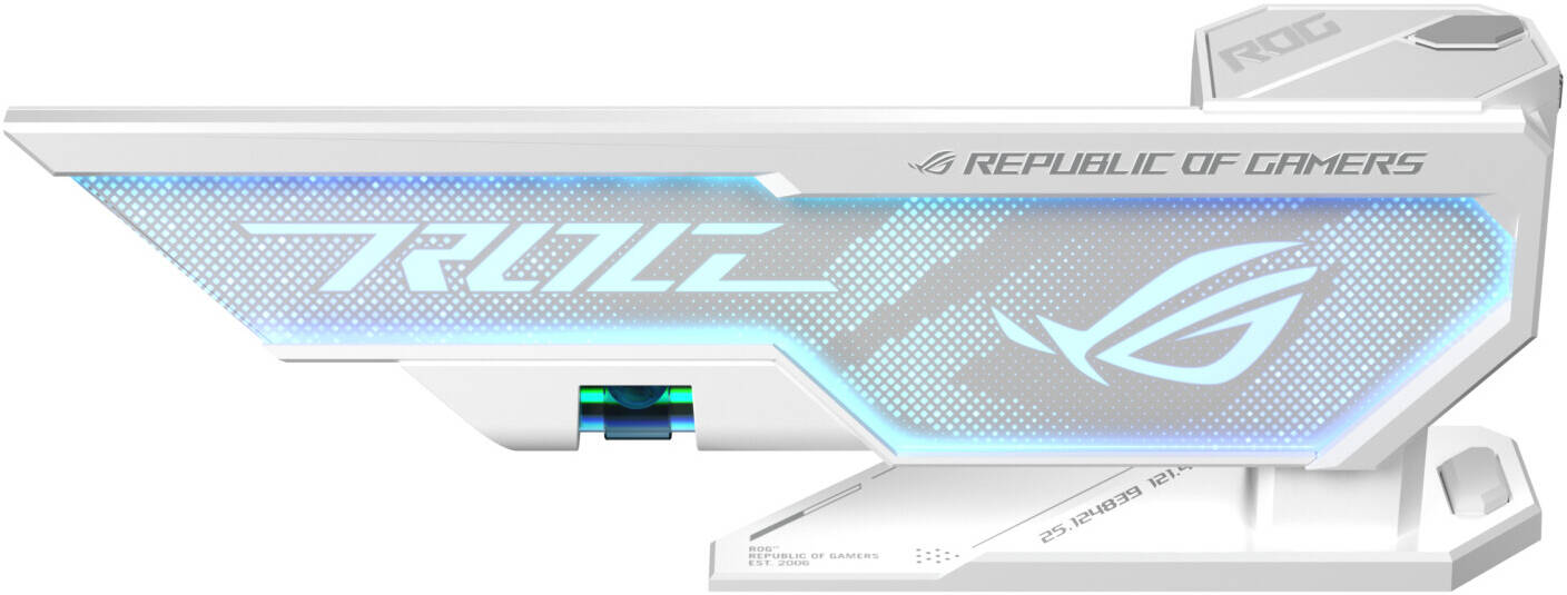 ASUS ROG Herculx Graphics Card Holder, Support Height of 72-128mm, Embedded 3D ARGB Element, Adjustable Wheel & Release Button, White