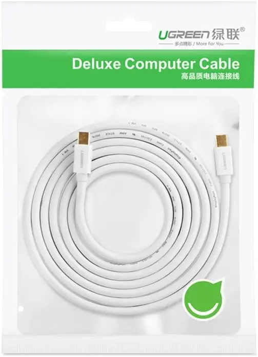 UGREEN Mini DisplayPort Male to Male Cable – 2M White |10429