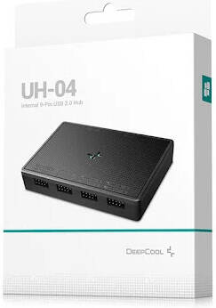 DeepCool USB HUB 4 ports, Easy Setup, Plug-and-play, Windows, macOS Compatibility, Connecting Multiple USB Devices, Black