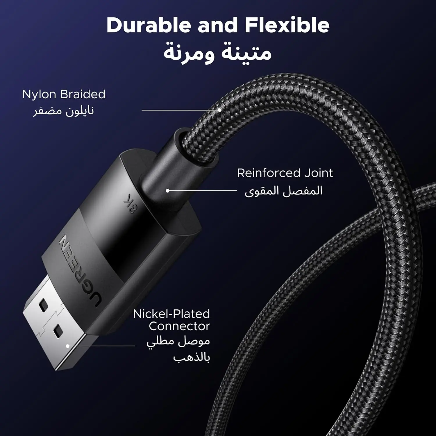 UGREEN 8K 4K DisplayPort Cable 1.4 DP to DP for Gaming Monitor/Graphics – 2M | 80392B