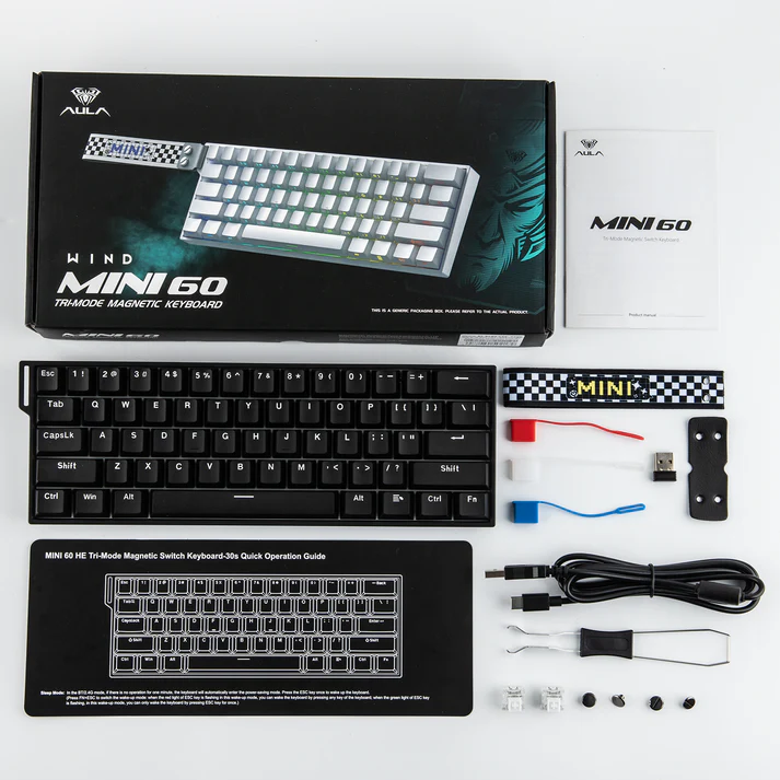 AULA MINI 60 HE Black – Magnetic Hall Effect Gaming Keyboard