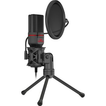 Redragon Seyfert GM100 Gaming Stream Microphone, With Pop Filter, 3.5mm Plug, 50Hz-16kHz Frequency, Sensitivity -30dB±3dB, Omni Condenser Mic, ≤2.2KΩ Impedance | Seyfert GM100