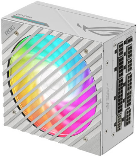 ASUS ROG Loki SFX-L 850W Power Supply Unit, 80 Plus Platinum, Fully Modular, PCIe Gen 5.0, 120mm ARGB-Illuminated Fan & Aura Sync, ROG Heatsinks, 0dB Fan Button-White Edition