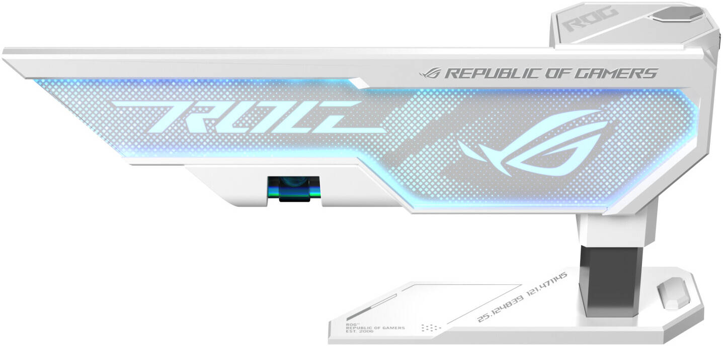 ASUS ROG Herculx Graphics Card Holder, Support Height of 72-128mm, Embedded 3D ARGB Element, Adjustable Wheel & Release Button, White