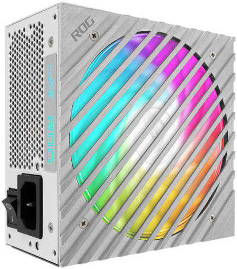 ASUS ROG Loki SFX-L 850W Power Supply Unit, 80 Plus Platinum, Fully Modular, PCIe Gen 5.0, 120mm ARGB-Illuminated Fan & Aura Sync, ROG Heatsinks, 0dB Fan Button-White Edition