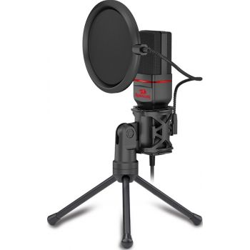 Redragon Seyfert GM100 Gaming Stream Microphone, With Pop Filter, 3.5mm Plug, 50Hz-16kHz Frequency, Sensitivity -30dB±3dB, Omni Condenser Mic, ≤2.2KΩ Impedance | Seyfert GM100