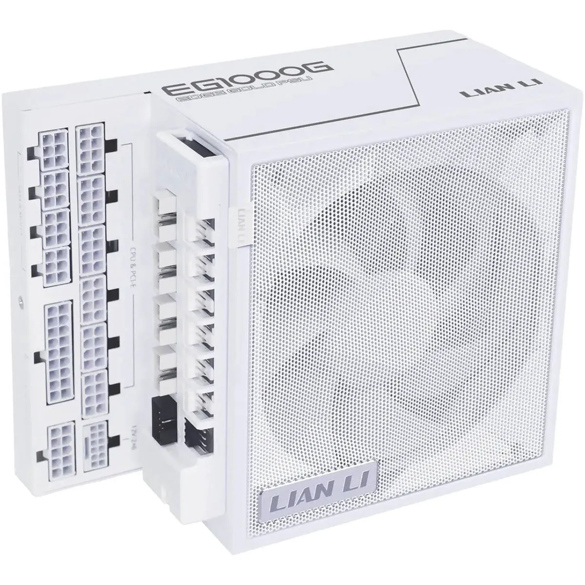 Lian-Li EDGE GOLD Fully Modular Power Supply, 1000W Power, 80 PLUS Gold Efficiency, 120mm FDB Fan Type, Active PFC, ATX 3.1 Form Factor, 2400 RPM Fan Speed, White