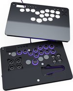 PDP Victrix Pro KO Leverless Fight Stick, For PS5, PS4 & PC, 16 Moveable & Mappable Buttons, Hot-Swappable Cherry MX Speed Silver RGB Switches, 3m Braided USB-C Cable, Black | TBF-3001-05
