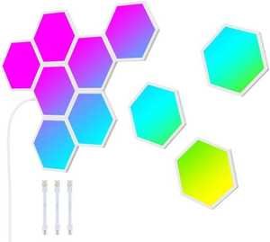 Govee Glide Hexa Light Panels, RGBIC LED Hexagon Wall Colors, Wi-Fi Smart Home Decor, With Music Sync, Works With Alexa Google Assistant, For Living Room / Bedroom, 10 Pack | B6061201