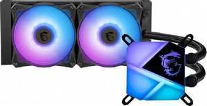 MSI Mag CoreLiquid C240 240mm ARGB CPU Cooler, 500 - 2000 RPM Fan Speed, 12V DC Rated Voltage, Two Ball Bearing, 78.73 CFM Airflow, 14.3 - 34.3 dBA Noise Level, 2 Fans, Black | 306-7ZW2R11-813