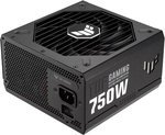 ASUS TUF Gaming 750W Fully Modular Power Supply, 80 PLUS Gold Efficiency, Active PFC, ATX12V Form Factor, Dual Ball Fan Bearings, Axial-Tech Fan Design, Black | 90YE00S3-B0NA00