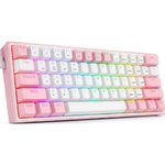 Redragon Fizz K617-RGB 60% Mechanical Keyboard, Red key Switch Pink/White