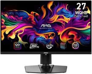 MSI MAG 271QPX Gaming Monitor, 26.5" WQHD QD-OLED Display, 360Hz Refresh Rate, 0.03ms (GtG) Response Time, AdaptiveSync Technology, 1.07B Display Colors, Black | 9S6-3CD89T-008