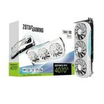 ZOTAC GAMING GeForce RTX 4070 Ti Trinity OC Graphics Card, 12GB GDDR6X 192-bit Memory, 2625 MHz Boost Clock, 21 Gbps Memory Clock, PCI E 4.0 x16, 3x DP 1.4a, 1x HDMI, White | ZT-D40710Q-10P
