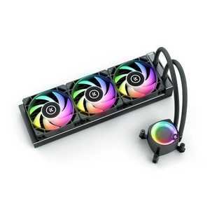 EK-Nucleus AIO CR360 Lux D-RGB Liquid CUP Cooler, 360mm Radiator, 120mm EK-Loop FPT Fans, 2300 RPM Fan Speed, 72 CFM Airflow, Rotatable Pump Top, ARGB Lighting, Black | 3831109851685