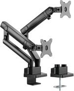 SilverStone ARM25 Dual Monitor Arm w/ Mechanical Spring Design Versatile Adjustability, Monitors Up To 32" Size 9kg Weight, VESA Mounting Interface Standard, 100mm Mounting Hole, Black SST-ARM25