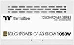 Thermaltake Toughpower GF A3 Snow Power Supply, 1050W Power, 80 Plus Gold Efficiency, PCIe Gen 5 Ready, Japanese Main Capacitor, Active PFC, 120mm FDB Fan, White | PS-TPD-1050FNFAGK-N