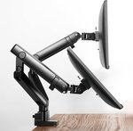SilverStone ARM25 Dual Monitor Arm w/ Mechanical Spring Design Versatile Adjustability, Monitors Up To 32" Size 9kg Weight, VESA Mounting Interface Standard, 100mm Mounting Hole, Black SST-ARM25