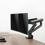 SilverStone ARM25 Dual Monitor Arm w/ Mechanical Spring Design Versatile Adjustability, Monitors Up To 32" Size 9kg Weight, VESA Mounting Interface Standard, 100mm Mounting Hole, Black SST-ARM25