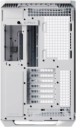 APNX V1 V1-W-WT-v1 ATX Mid Tower Glass Edition Computer Case, Up To 360mm Radiators, x10 Fan Slot, SGCC Body Material, Wood Front Panel, 0.8mm Steel Thickness, White & Wood | APCM-VI01103.21