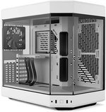 HYTE Y60 Modern Aesthetic Mid-Tower ATX Gaming PC Case, Panoramic Tempered Glass Design, Dual Chamber, 360mm Radiator Support, 6x 120mm Fans, PCIE 4.0 Cable, White | CS-HYTE-Y60-WW