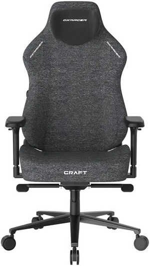 DXRacer Craft Series Gaming Chairs, 2D Integrated Lumbar Support, 4D Armrests, Class 4 Hydraulics, 90Â° ~ 135Â° Back Recline Support, Woven Fabric Upholstery, Large Size, Black / Grey | GC/LCF23FBE/BG