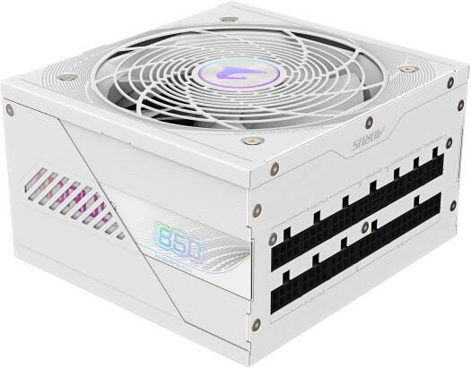 GIGABYTE AORUS ELITE P850W 80+ Platinum Modular PCIe 5.0 Power Supply, Intel Form Factor ATX 12V v3.0, 850W Capacity, 120mm FDB Fan, 60-50 Hz Input Frequency, Ice | GP-AE850PM-PG5-ICE