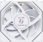 Lian-Li UNI FAN TL120 LCD Wireless Case Fan, 120mm Fan Size, 1900 RPM Fan Speed, 62 CFM Fan Airflow, Fluid Dynamic Bearing Type, PBT & PA66 Material, Pack of 3, White | 12TLLCD1W3W