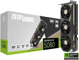 ZOTAC GAMING GeForce RTX 5080 SOLID CORE OC Graphics Card, 16GB GDDR7 256-Bit Memory, 2482 MHz Engine Clock, 28 Gbps Memory Clock, 8960 CUDA Cores, PCI Express 5.0 x16 | ZT-B50800J2-10P