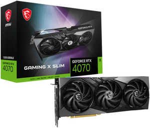 MSI GeForce RTX 4070 GAMING X SLIM Graphics Card, 12GB GDDR6X 192-bit Memory, 2610 MHz Boost Clock, 5888 CUDA, 21Gbps Memory Speed, PCI E Gen 4, HDMI 2.1a / DP v1.4a | 912-V513-426