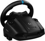 Logitech G923 TRUEFORCE Racing Wheel and Pedals, TRUEFORCE Feedback, Responsive Driving Design, Dual Clutch Launch Control, Genuine Leather, for PS5, PS4, PC, Mac - Black | 941-000151