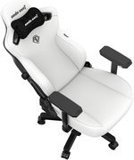 AndaSeat Kaiser 3 Series Premium Ergonomic Gaming/Office Chair, Premium PVC Leather, XL Size (Enlarged), Heavy-duty Aluminum Wheel Base, 65MM PU Covered Wheels, CLOUDY WHITE | AD12YDC-XL-01-W-PV/C