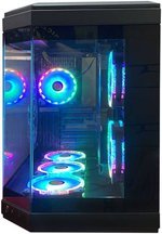 WJCOOLMAN Y40 - 6F ATX Mid Tower Gaming PC Case, Tempered Glass Pannels, Up to 360mm Radiators Support, 6x Pre Installed UNI Fans, â€œ3.5â€HDD *2. â€œ2.5â€ SDD*2, USB 3.0/Type-C, Black | 6974215270050