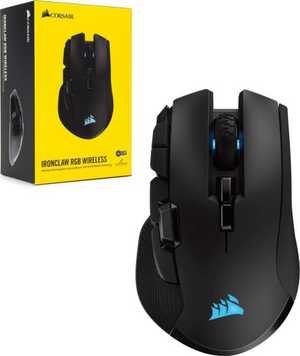 Corsair IRONCLAW RGB, FPS/MOBA Gaming Mouse, Black, Backlit