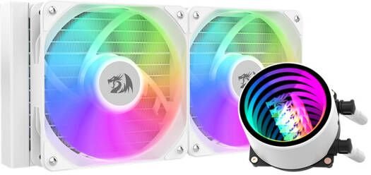 Redragon CCW-3011 aRGB Liquid CPU Cooler, 240mm Radiator, 2x 120mm Fans White