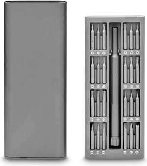 EKWB EK-Loop Screwdriver Basic Set (49 Pcs), Durable Frosted Aluminum Case, Versatile Bits and Standard Bits Included, Anodized Aluminum Driver, Push and Pop-out Plastic Tray, Gray | 3831109851012