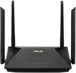 Asus RT-AX1800U Dual Band Wi-Fi 6 Router, 2.4/5GHz, 1.6Gbps, Dual-Core, 20/40/80 MHz, 4x Ex-Antennas, 3x LAN, Black | 90IG06P0-MO3520