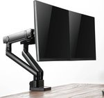 SilverStone ARM25 Dual Monitor Arm w/ Mechanical Spring Design Versatile Adjustability, Monitors Up To 32" Size 9kg Weight, VESA Mounting Interface Standard, 100mm Mounting Hole, Black SST-ARM25