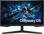 Samsung Odyssey G5 G55C Curved Monitor, 32" QHD VA Display, 165Hz Refresh Rate, 1ms (MPRT) Response Time, 1000R Curvature, AMD FreeSync Technology, Black | LS32CG552EMXUE