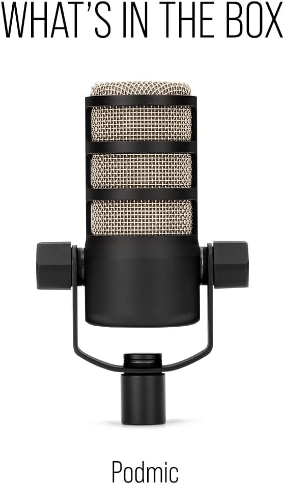  RÃ˜DE PodMic Broadcast-quality Dynamic Microphone with Integrated Swing Mount for Podcasting, Streaming, Gaming, and Voice Recording (Black