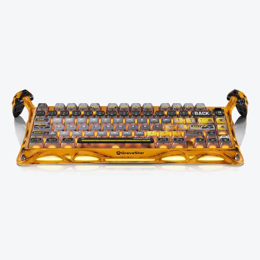  GravaStar Mercury K1 Pro Wireless Gaming Keyboard, Handcrafted Battle-Worn Mechanical Keyboard, Aluminum Alloy, 75% Layout Custom Keyboard, Designed for...