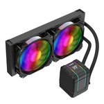 ALSEYE M240 Plus CPU Liquid Cooler, Temperature Displayed ARGB AIO CPU Water Cooler with 240mm Radiator & Dual 120mm ARGB PWM Fans, Support Intel AMD, LGA1700 Compatible