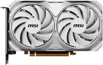  MSI GeForce RTX 4060 VENTUS 2X OC Graphics Card, 8GB GDDR6 128-bit Memory, 2490 MHz Boost Clock, 3072 CUDA, PCI E Gen 4, DP v1.4a HDMI 2.1, White | 912-V516-030