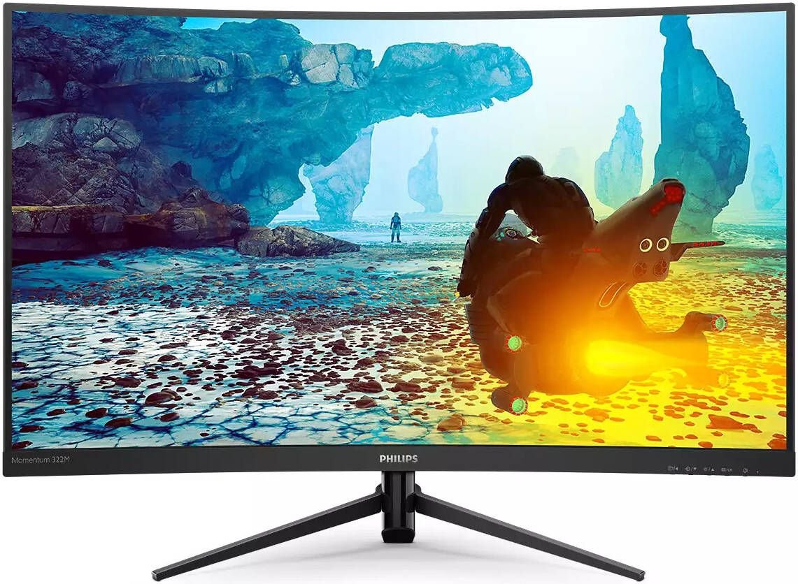 Philips Momentum 322M8CP Gaming Curved Monitor, 32" FHD VA LCD Display, 240Hz Refresh Rate, 0.5ms (MPRT) Response Time, AMD FreeSync Premium Technology, 16.7m Display Colors, Black | 322M8CP/69