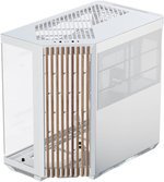 APNX V1 V1-W-WT-v1 ATX Mid Tower Glass Edition Computer Case, Up To 360mm Radiators, x10 Fan Slot, SGCC Body Material, Wood Front Panel, 0.8mm Steel Thickness, White & Wood | APCM-VI01103.21