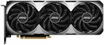 MSI GeForce RTX 4060 Ti VENTUS 3X OC Graphics Card, 16GB GDDR6 128-bit Memory, 2610 MHz Boost Clock, 18 Gbps Memory Speed, 4352 CUDA Cores, PCI E Gen 4 x16, DisplayPort / HDMI | 912-V517-004