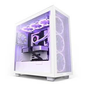 NZXT H7 Air Flow ATX Mid Tower Gaming Case, 360mm Radiator Support, Tempered Glass Side Panel, 2x 120mm Quiet Airflow Fans, Supports Vertical GPU Mounting, White | CM-H71FW-01